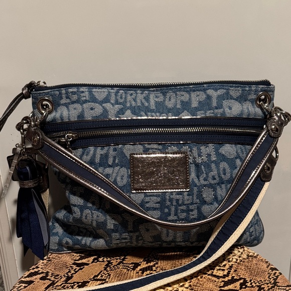 Coach Handbags - Coach Poppy Denim Graffiti Wordblock Signature Crossbody Bag 2011